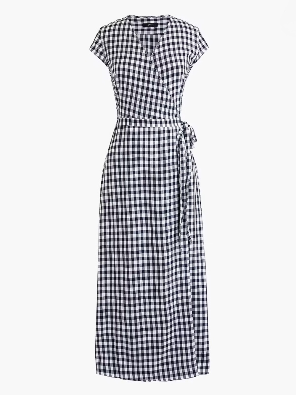 J.Crew Midi Wrap Dress Gingham Short Sleeve Size Small